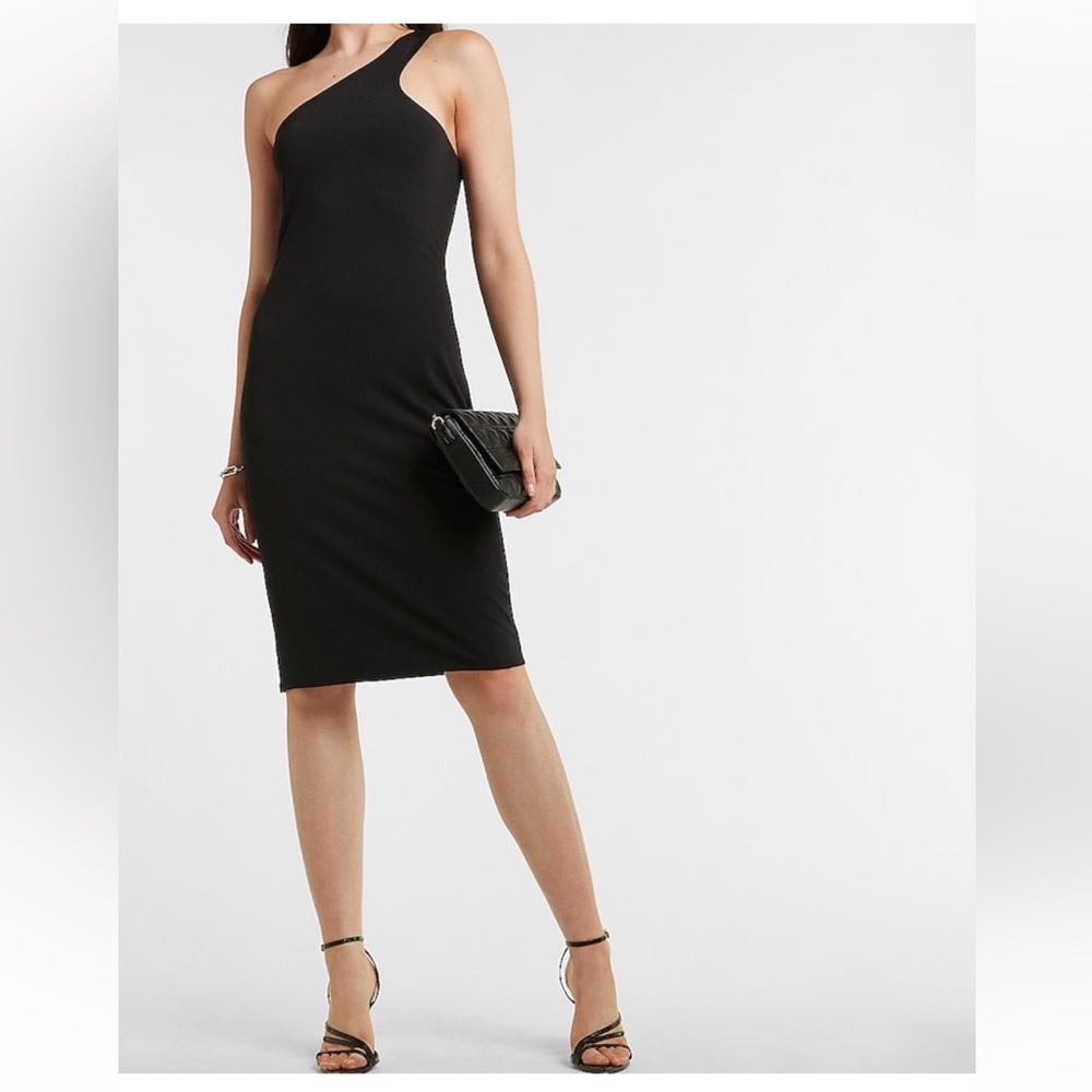 Express Body Contour One Shoulder Sheath Dress Medium
